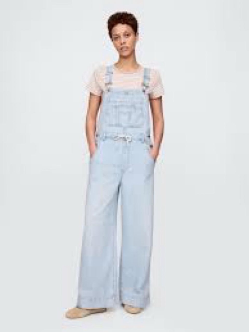 GAP Light Blue Wide-Leg Denim Overalls for Women